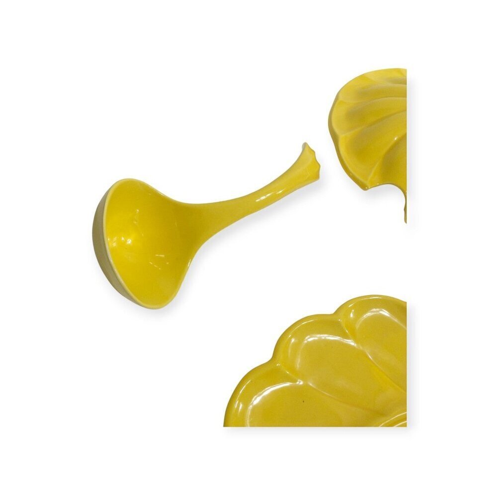 Vintage Sunshine Yellow Ceramic Tureen Set With Lid Matching Plate & Serving Spo - Picture 8 of 16